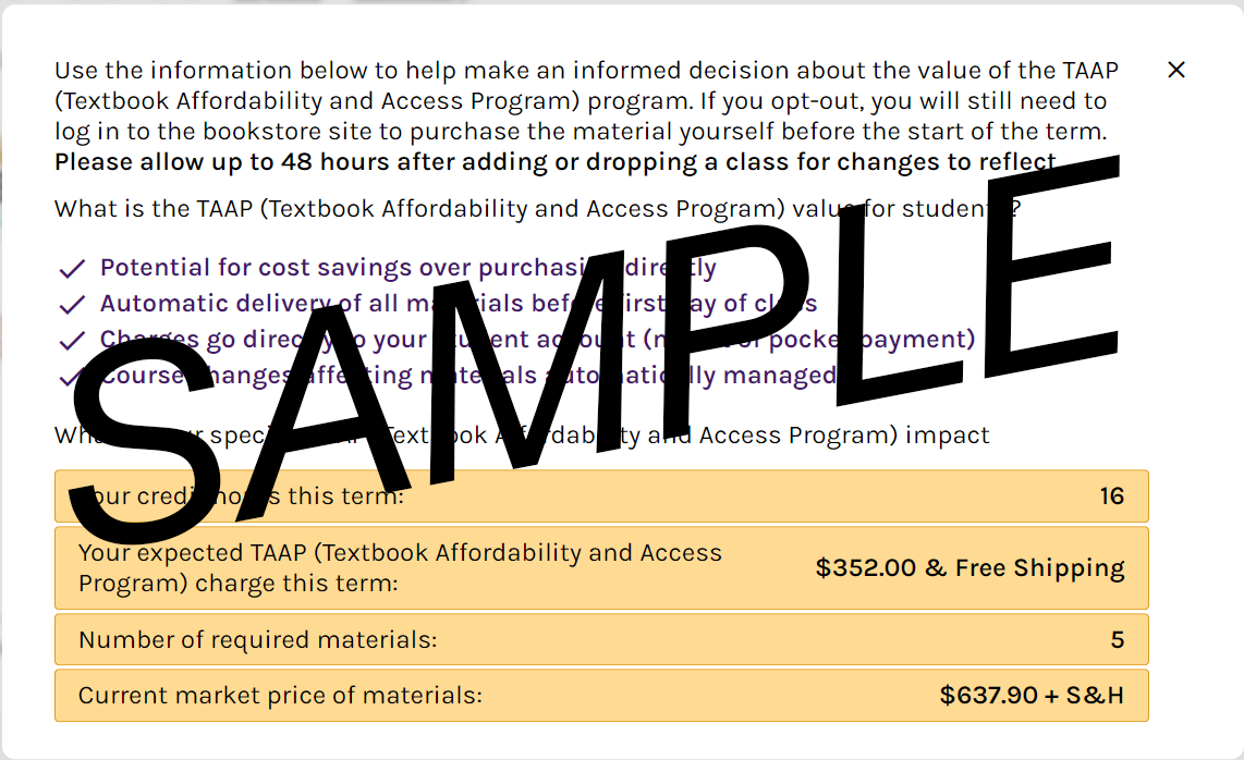 Sample of a personalized value sheet